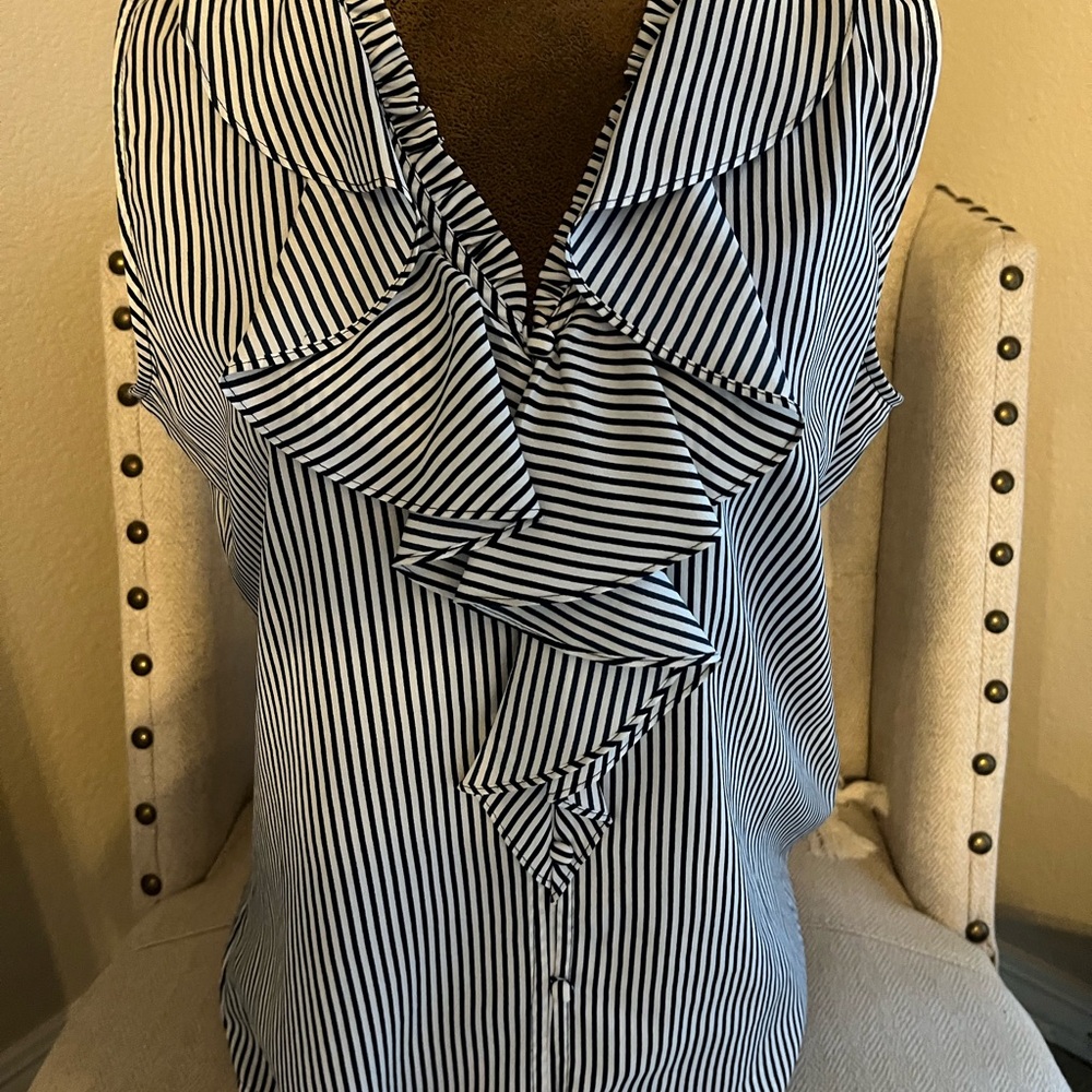 Karl Lagerfeld Black and White Striped Blouse